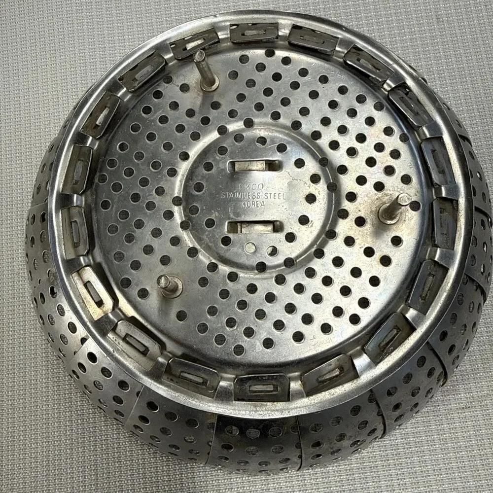 Vintage Ekco Stainless Steel Folding Vegetable Steamer Basket 9